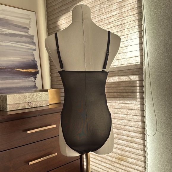 Women's Black Lace Sheer Bodysuit w/Spaghetti Straps. Size XS - Picture 6 of 6
